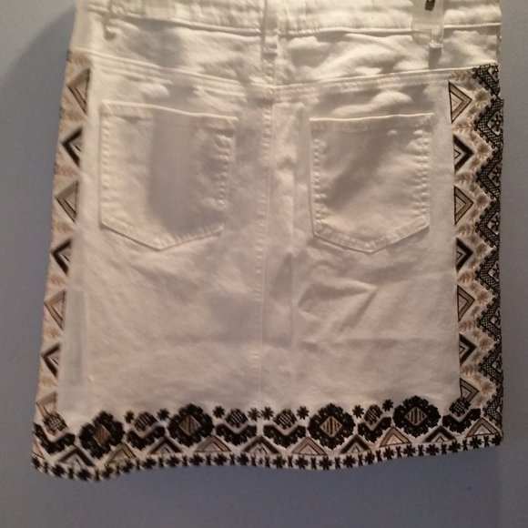 Anthropologie Pilcro and the Letterpress ivory denim skirt NWOT - Picture 5 of 8